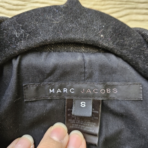 Marc Jacobs light black denim moto jacket size small FLAWED PLEASE READ - Picture 3 of 8